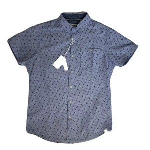 Free Planet NYC To Malibu Nautical Short Sleeve Shirt, Small